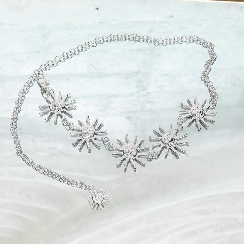 Celestial Chain Belt, Wicca Whimsical Waist, Belt, Costume Jewelry, Crescent Moon Sun Belts, Hippie Boho Belts, Vintage Witch Belt