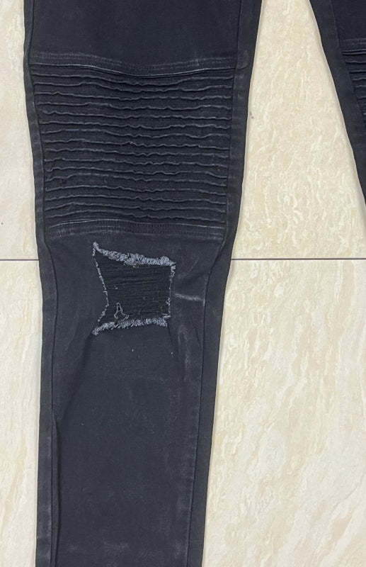 Men's Fashion Mid Waist Ripped Slim Jeans