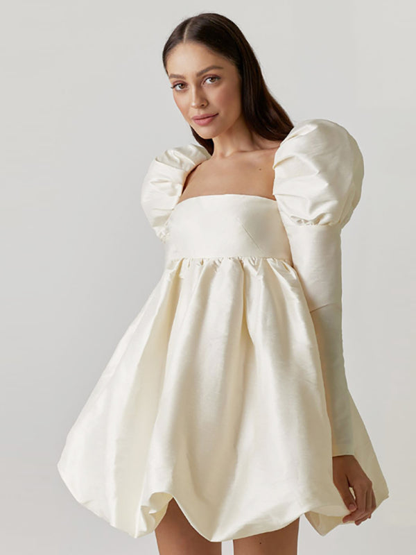Women's A-skirt lamb leg sleeve dress