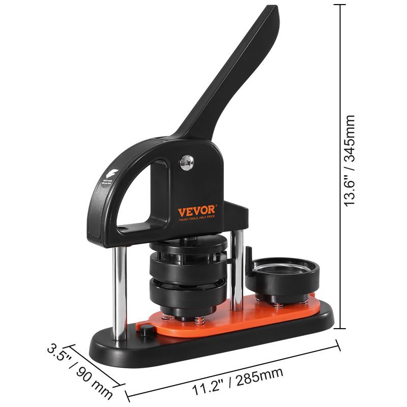 VEVOR Button Maker Machine, 2.28 Inch/58Mm Pin Maker with 100Pcs Button Parts, Ergonomic Arc Handle Punch Press Kit, Button Maker with Panda Magic Book, for Children DIY Gifts and Christmas