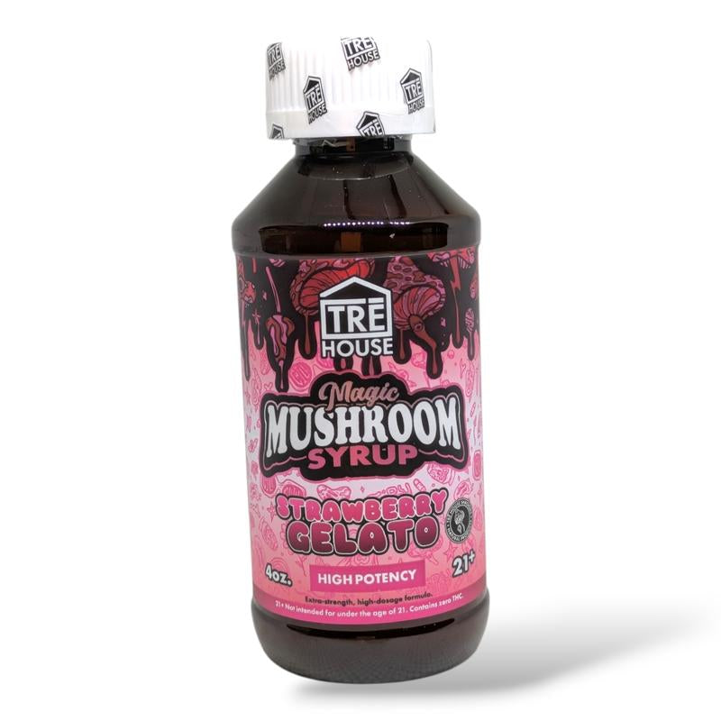 Tre House Magic Mushrooms Syrup Sweet Taffy Beverage Flavor - 23 Servings of High-Potency Syrup with Natural Grape Taste, Vegan Option Available