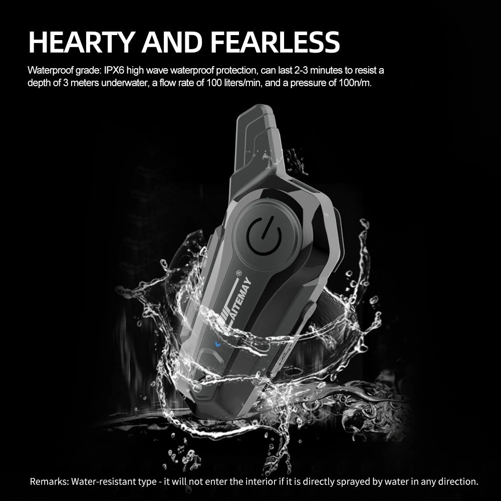 Bluetooth Motorcycle Intercom Helmet Headset for 2 Rider 1000M Intercomunicador Wireless Handsfree-Call Walkie Helmet Talkie