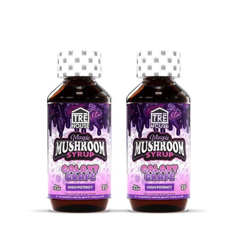 Tre House Magic Mushrooms Syrup Sweet Taffy Beverage Flavor - 23 Servings of High-Potency Syrup with Natural Grape Taste, Vegan Option Available