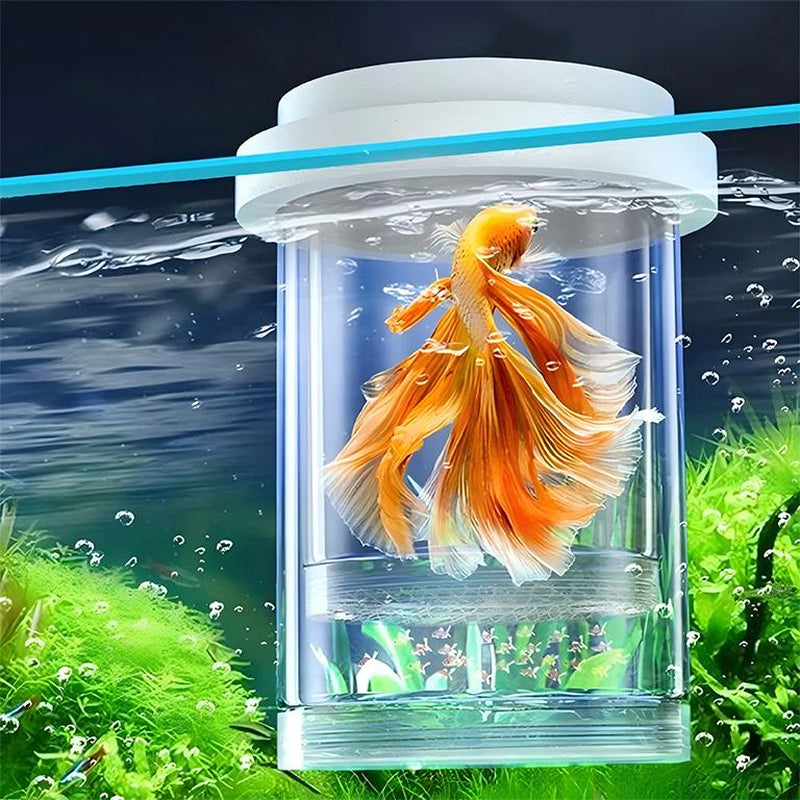 Magic Floating Nursery Self-Adjusting Breeder Box for Baby Fish - Safe Zone, Breathable Mesh Tank for Shrimp & Fry Protection