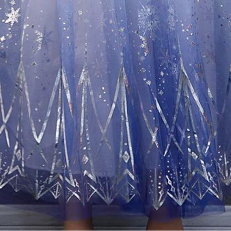 Girls Princess Costume Set Fairy Tale Dress with Crown & Magic Wand for Halloween Christmas Cosplay Parties